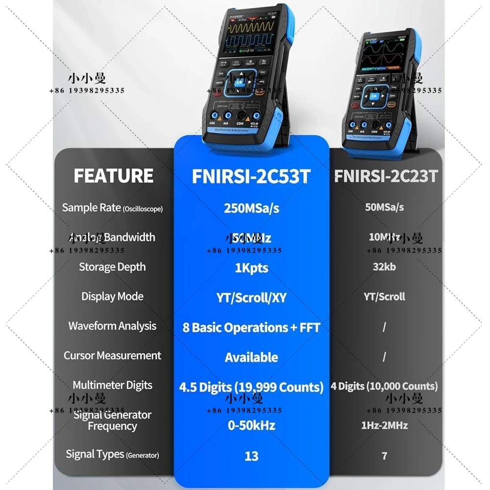 Fnirsi Digital Oscilloscope Handheld - FNIRSI 2C53T: verbeterde draagbare oscilloscoop met