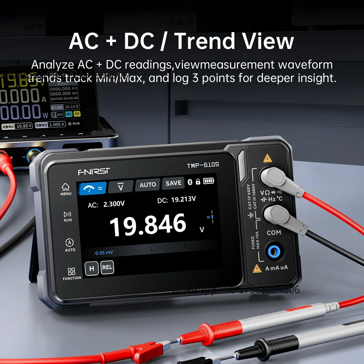 Fnirsi Digital Oscilloscope Handheld - FNIRSI TMP-610S digitale multimeter, 60.000 meetbereiken,