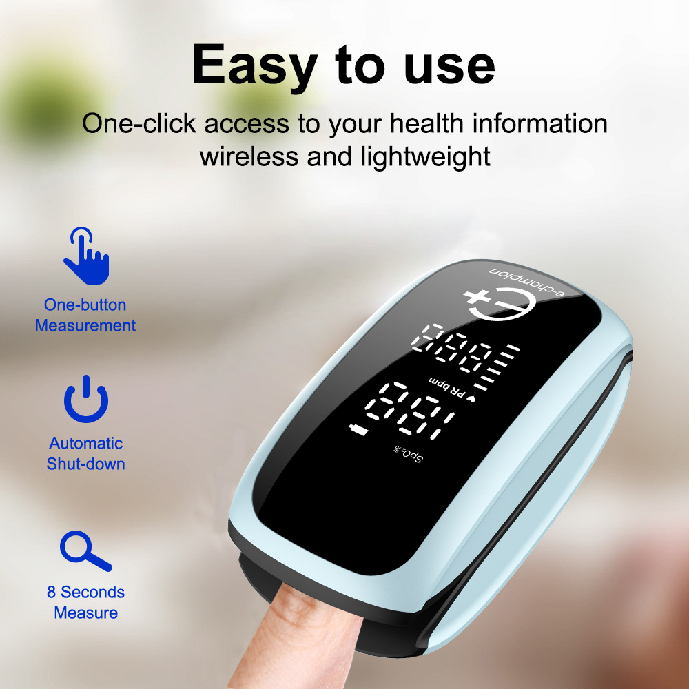 Pulse Oximeter Fingertip Rechargeable - Oplaadbare medische pulsoximeter met polsbandje, vingerpulsoximeter,