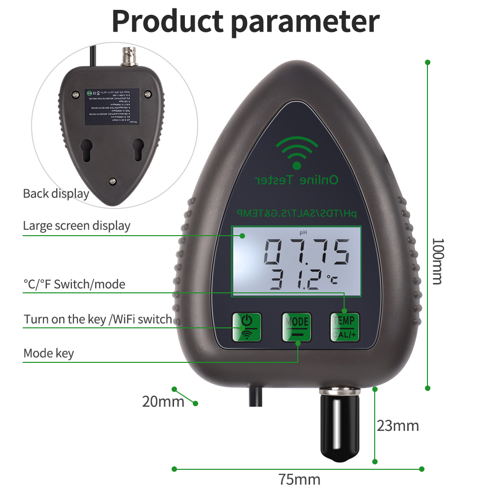 Tuya Wifi 5 In1 Waterkwaliteit - Ph Meter Digital Water Tester recensie en prijs