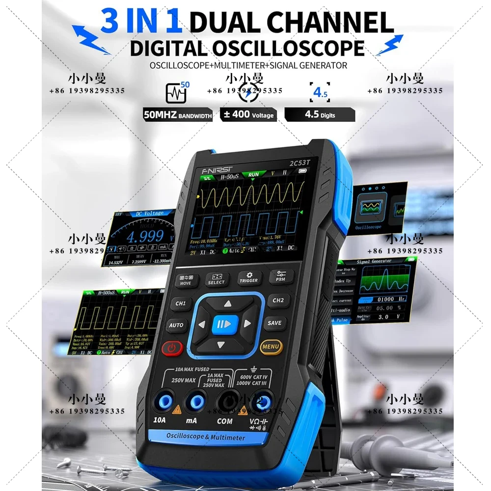 FNIRSI 2C53T: verbeterde draag - Fnirsi Digital Oscilloscope Handheld recensie en prijs