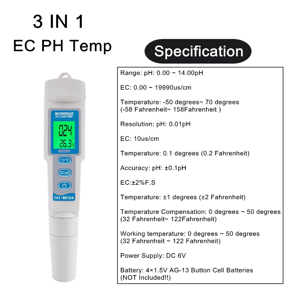 Professionele 4 In 1 Tds Ph Ec - Ph Meter Digital Water Tester recensie en prijs