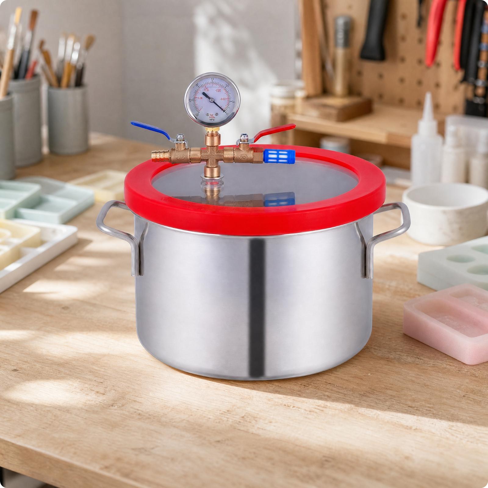 Vacuümontgaskamerkit 5,6L met  - Vacuum Chamber Kit With Pump recensie en prijs